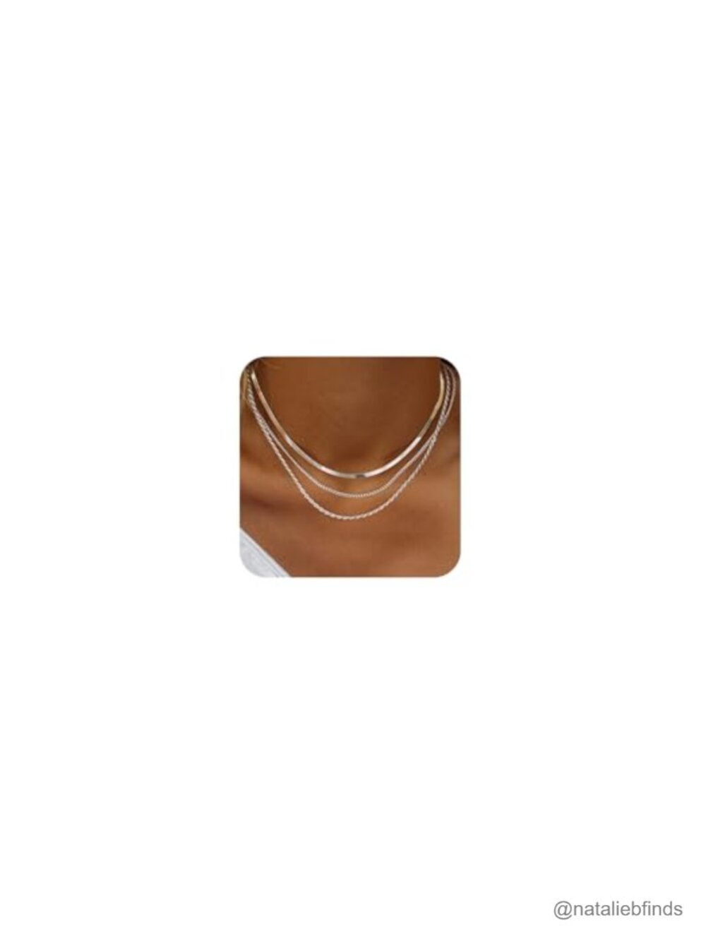 Layered Necklace Set Stackable Herringbone 925 Silver Plated Brass Dainty Gift